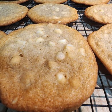 white chocolate macadamia nut cookie